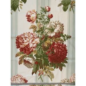2 Schumacher Dorchester Bouquet Floral Stripe Multicolor Fabric Samples 26 x 26